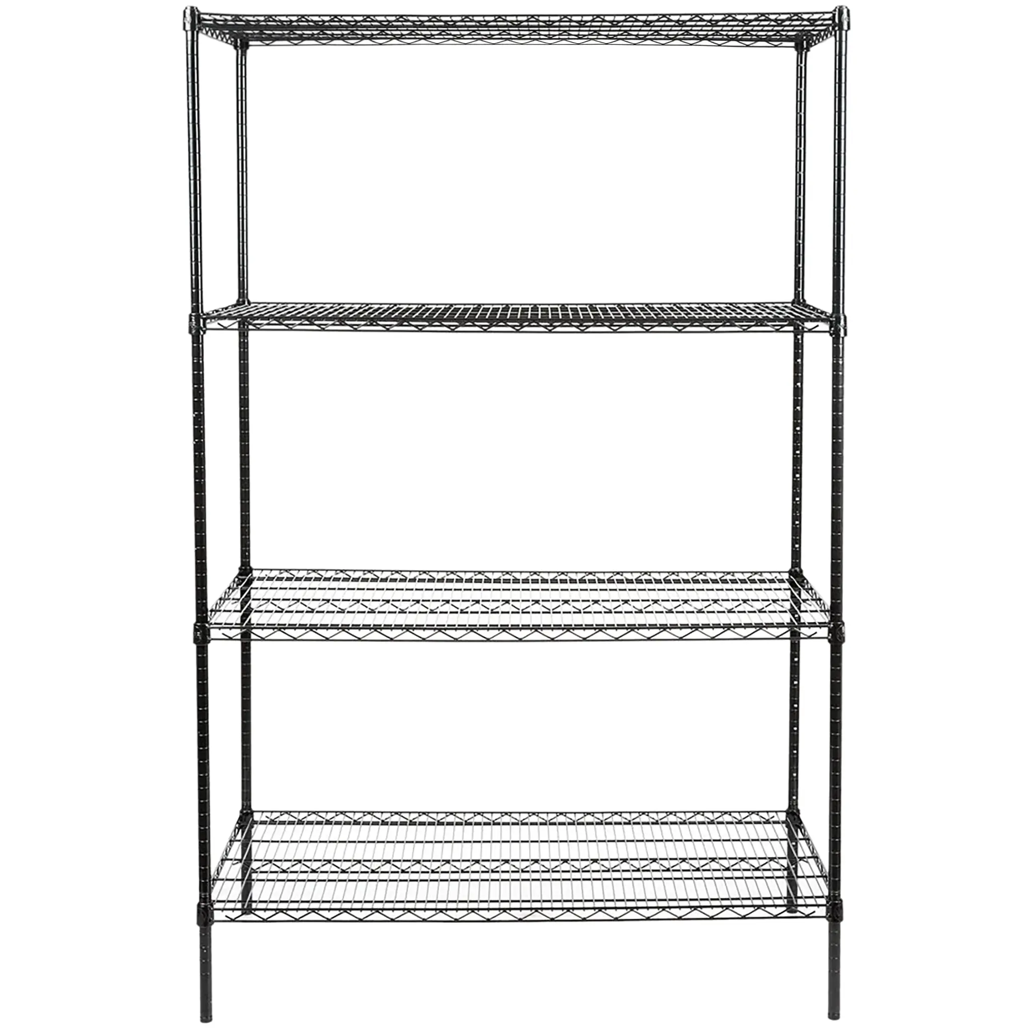 Phoenix Chrome/Black Epoxy Wire Shelf Kits (72" High, 4 Shelves) - Various Sizes-Phoenix Food Equipment