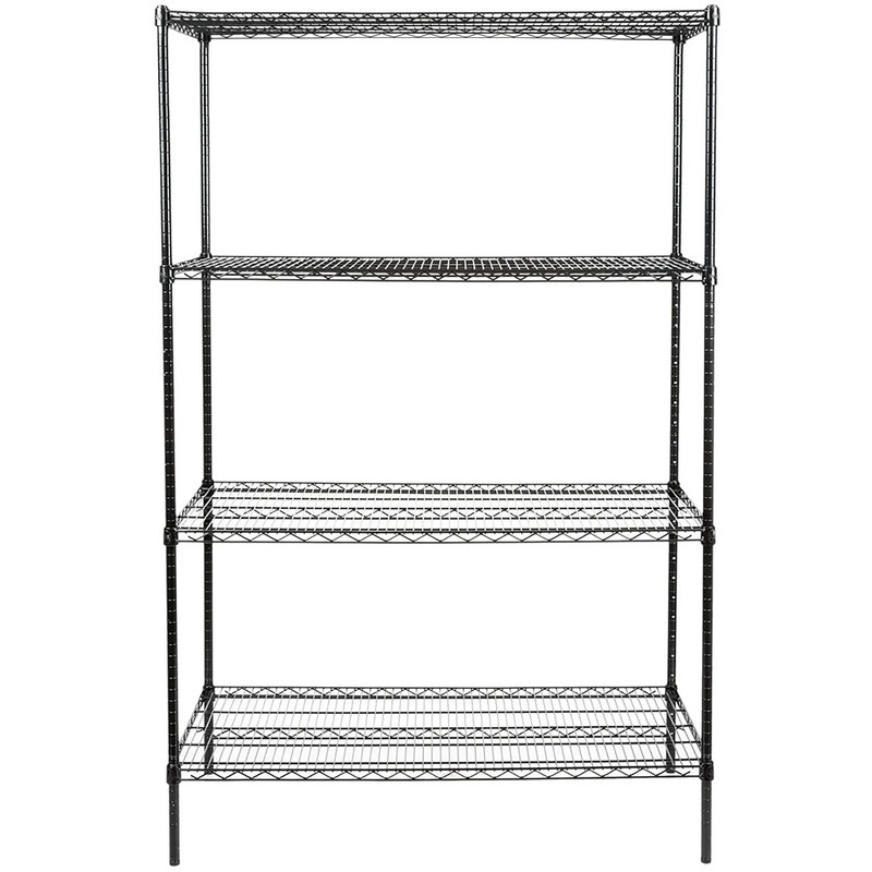 Phoenix Chrome/Black Epoxy Wire Shelf Kits (72" High, 4 Shelves) - Various Sizes-Phoenix Food Equipment