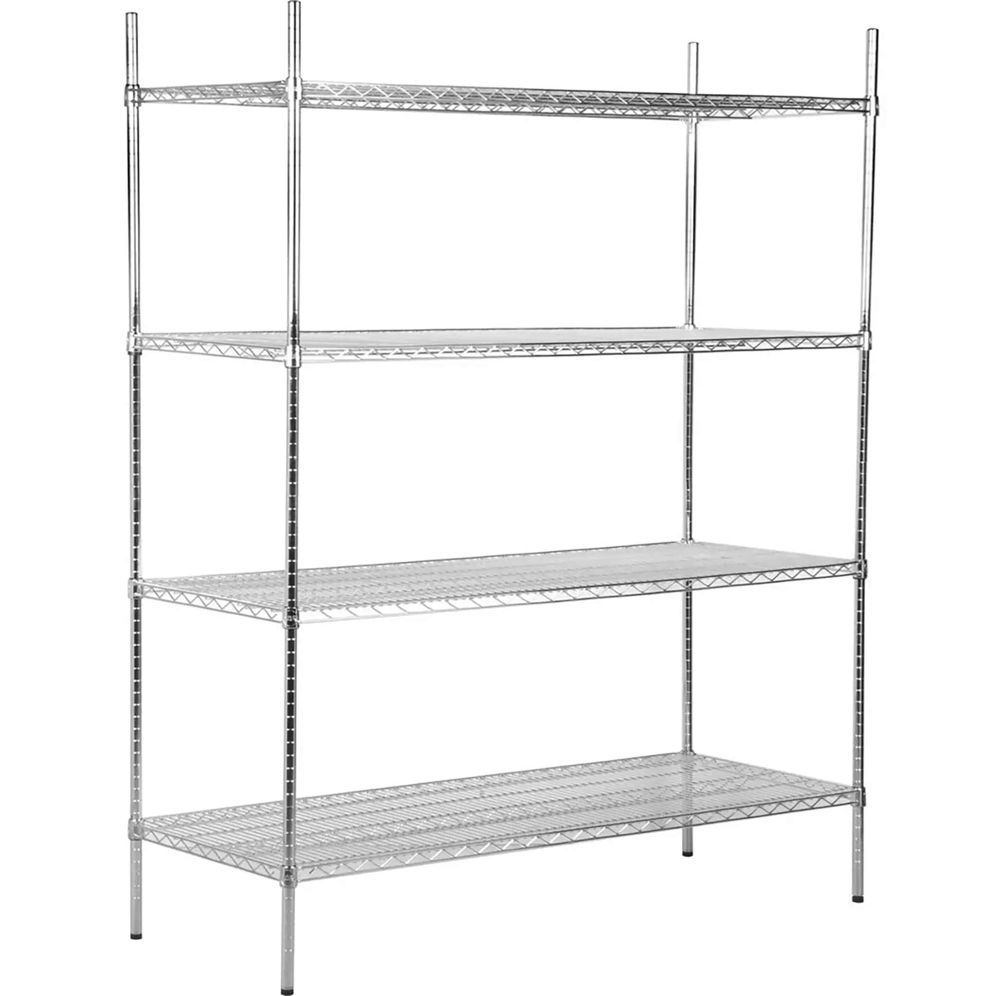 Phoenix Chrome/Black Epoxy Wire Shelf Kits (72" High, 4 Shelves) - Various Sizes-Phoenix Food Equipment