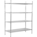 Phoenix chrome wire shelf kit, 72 inches high with four adjustable wire shelves, angled front view