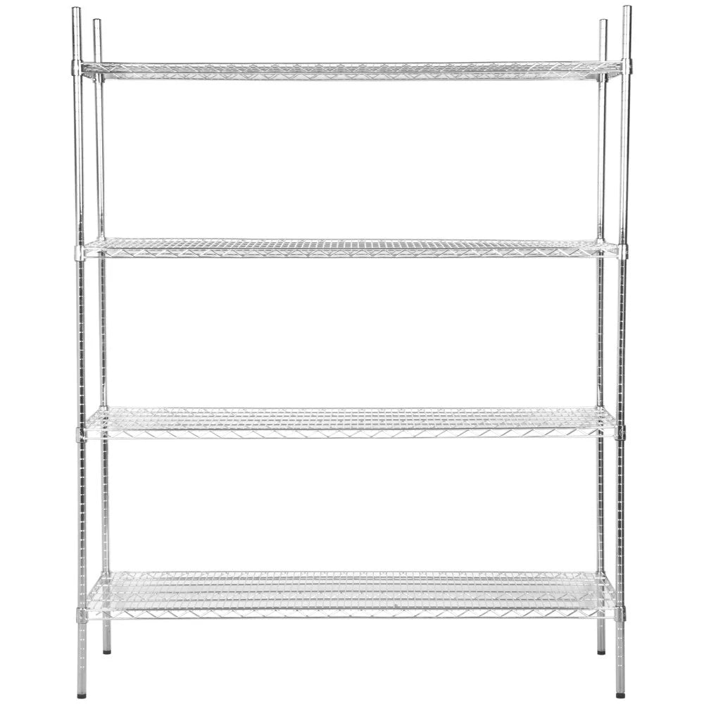Phoenix Chrome/Black Epoxy Wire Shelf Kits (72" High, 4 Shelves) - Various Sizes-Phoenix Food Equipment