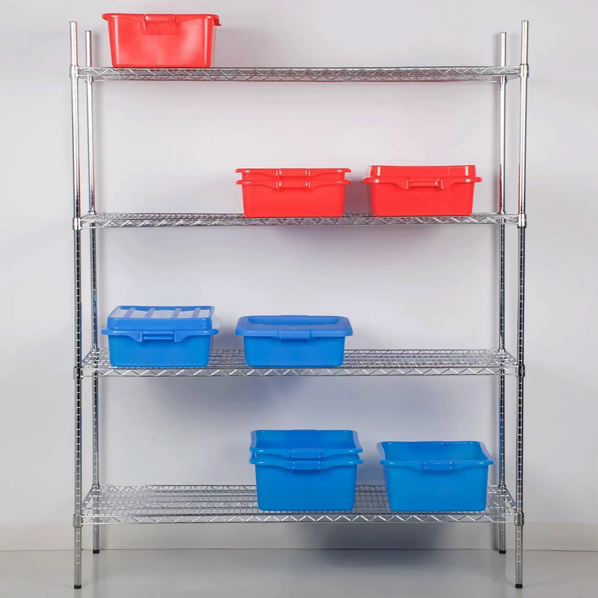Phoenix Chrome/Black Epoxy Wire Shelf Kits (72" High, 4 Shelves) - Various Sizes-Phoenix Food Equipment