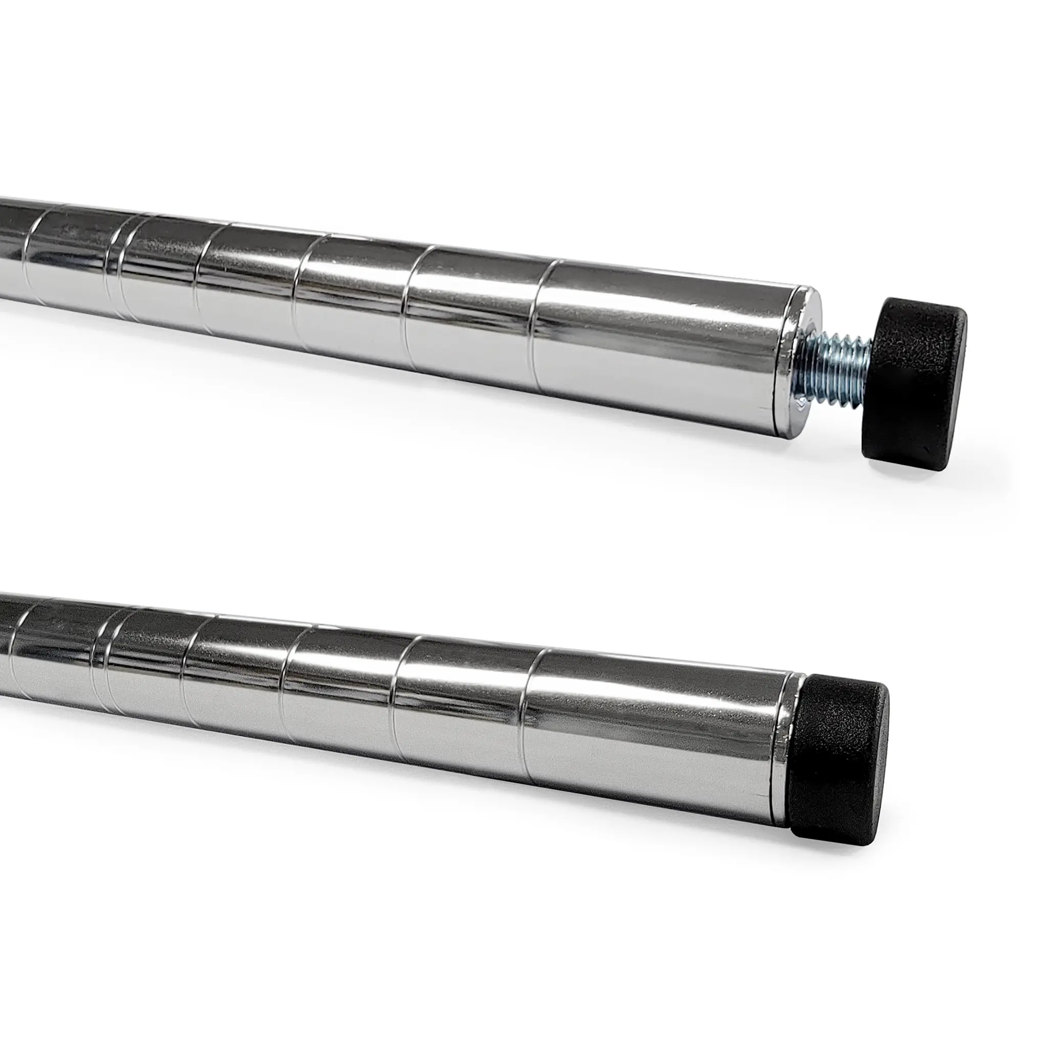 Phoenix Chrome/Black Epoxy Wire Shelf Poles (Set of 4) - Various Sizes-Phoenix Food Equipment