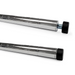 Phoenix chrome wire shelf poles, close-up of the grooved posts and black adjustable leveling feet