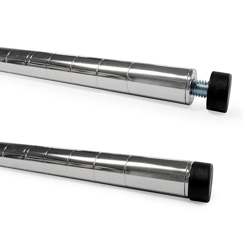 Phoenix Chrome/Black Epoxy Wire Shelf Poles (Set of 4) - Various Sizes