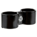 Phoenix black epoxy wire shelf post clamp, double ring clamp with centre screw for joining two shelf posts