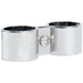 Phoenix chrome wire shelf post clamp, double ring clamp with centre screw for joining two shelf posts
