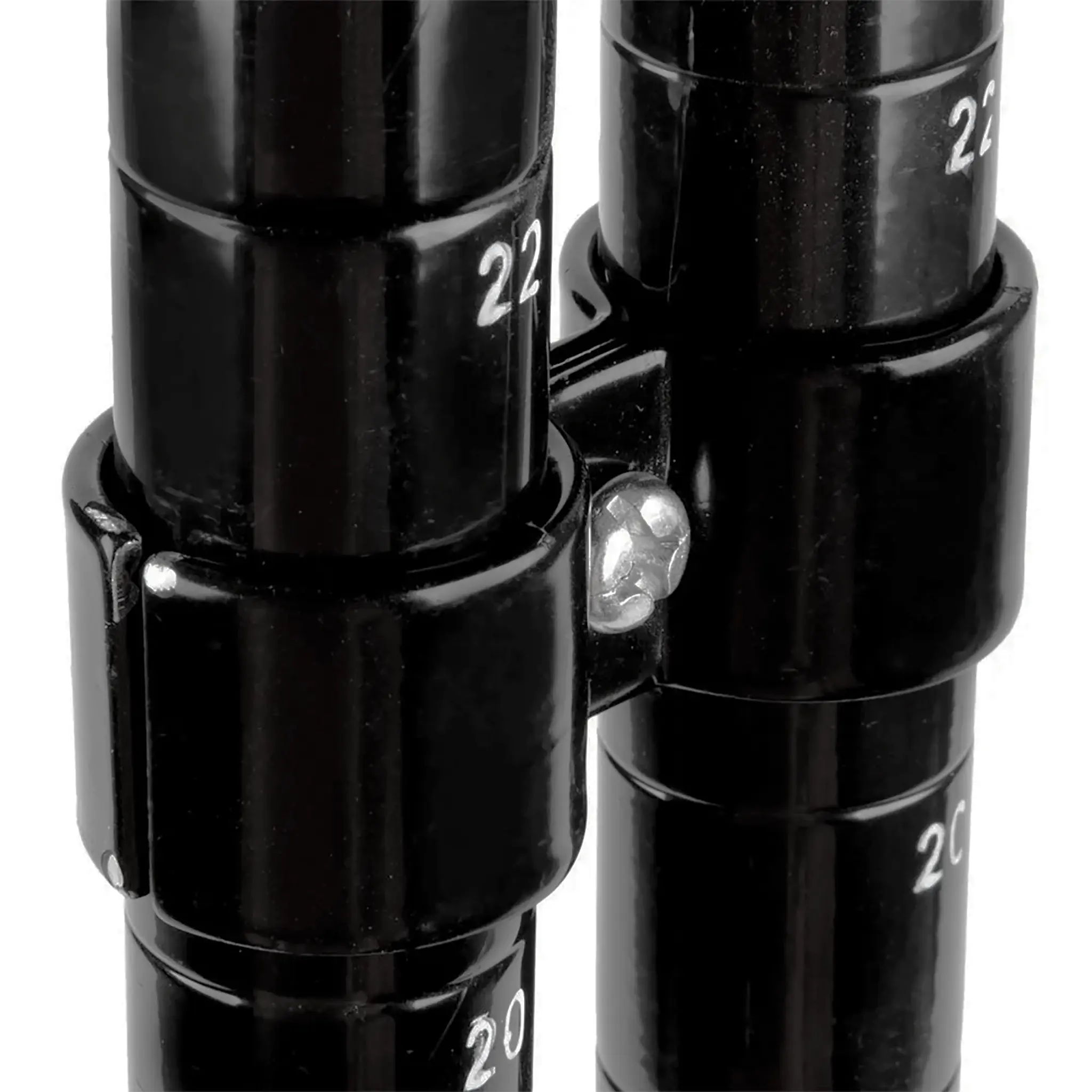 Phoenix Chrome/Black Epoxy Wire Shelf Post Clamp-Phoenix Food Equipment