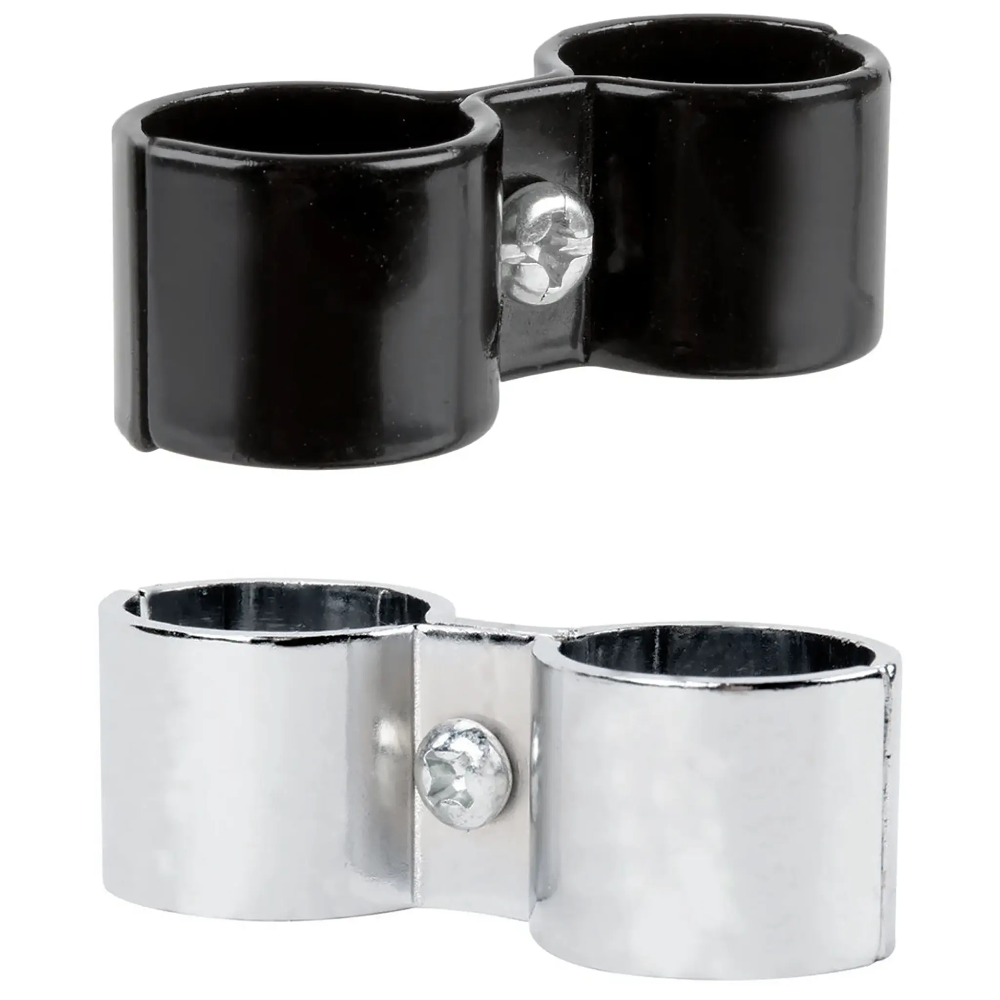 Phoenix Chrome/Black Epoxy Wire Shelf Post Clamp-Phoenix Food Equipment