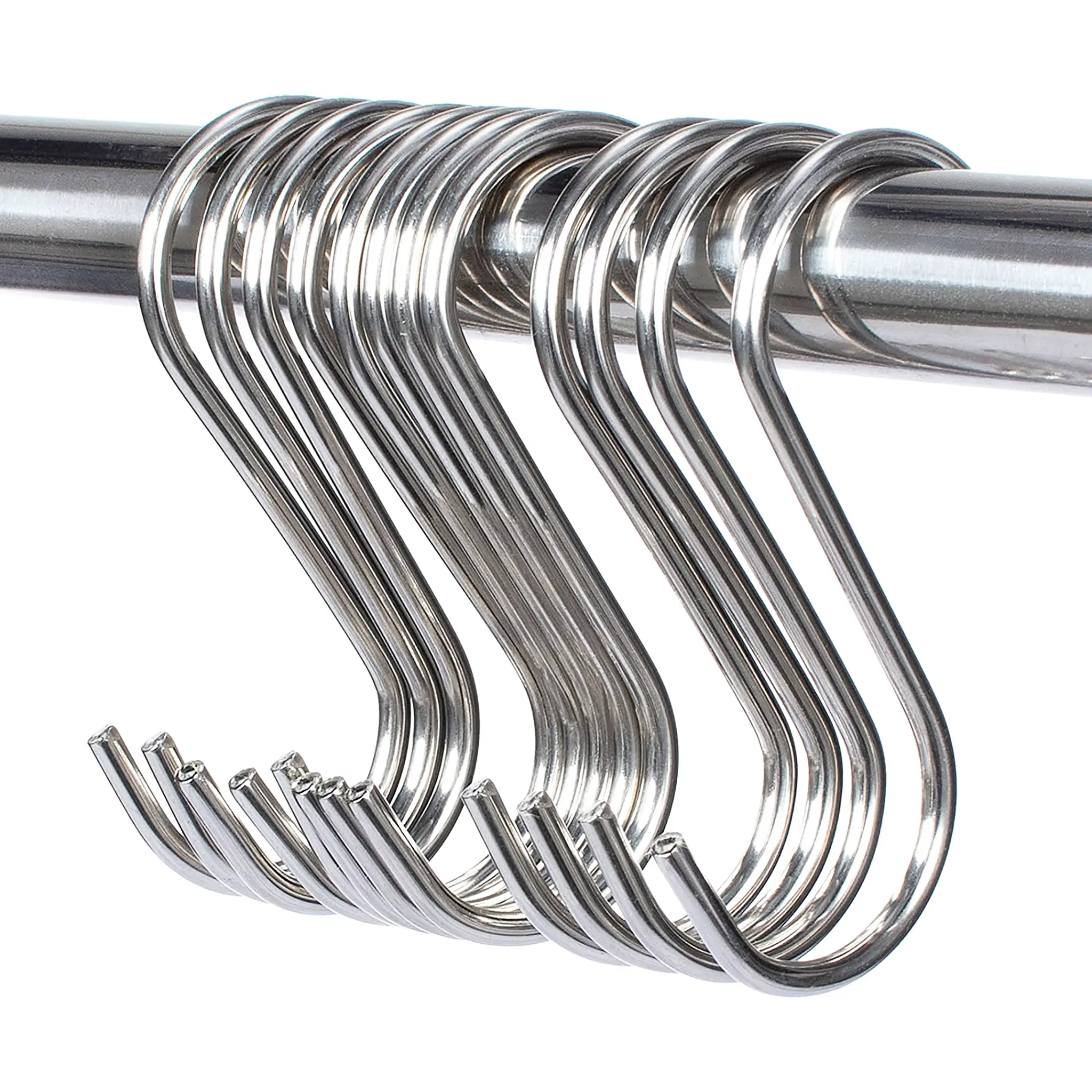 Phoenix Chrome/Black Epoxy Wire Shelf S Hooks - Sold Individually-Phoenix Food Equipment