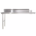 Phoenix clean dish table in stainless steel, straight-on front view showing the low profile and backsplash