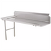 Phoenix clean dish table, stainless steel top with raised rolled edge and backsplash, alternate angle