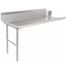Phoenix clean dish table with stainless backsplash, legs at the left end and open end at the right