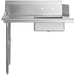 Phoenix stainless steel dirty dish table with raised edges and pre-rinse sink basin, straight front view