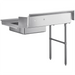 Phoenix stainless steel dirty dish table, rear angle view showing the backsplash, sink basin and leg bracing