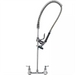 Phoenix heavy duty pre-rinse faucet with no add-on spout, chrome wall mount unit with spring hose and spray valve