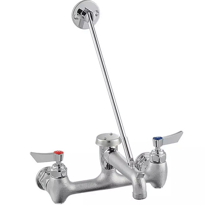 Phoenix HGNF-MS heavy duty service faucet, wall mount mop sink faucet with lever handles and wall brace rod