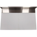 Phoenix heavy duty butcher table, top-down view of the white 1-inch cutting board surface and stainless steel backsplash