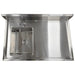 Phoenix heavy duty stainless steel sink table, top-down view of the work surface with sink bowl, faucet and drain