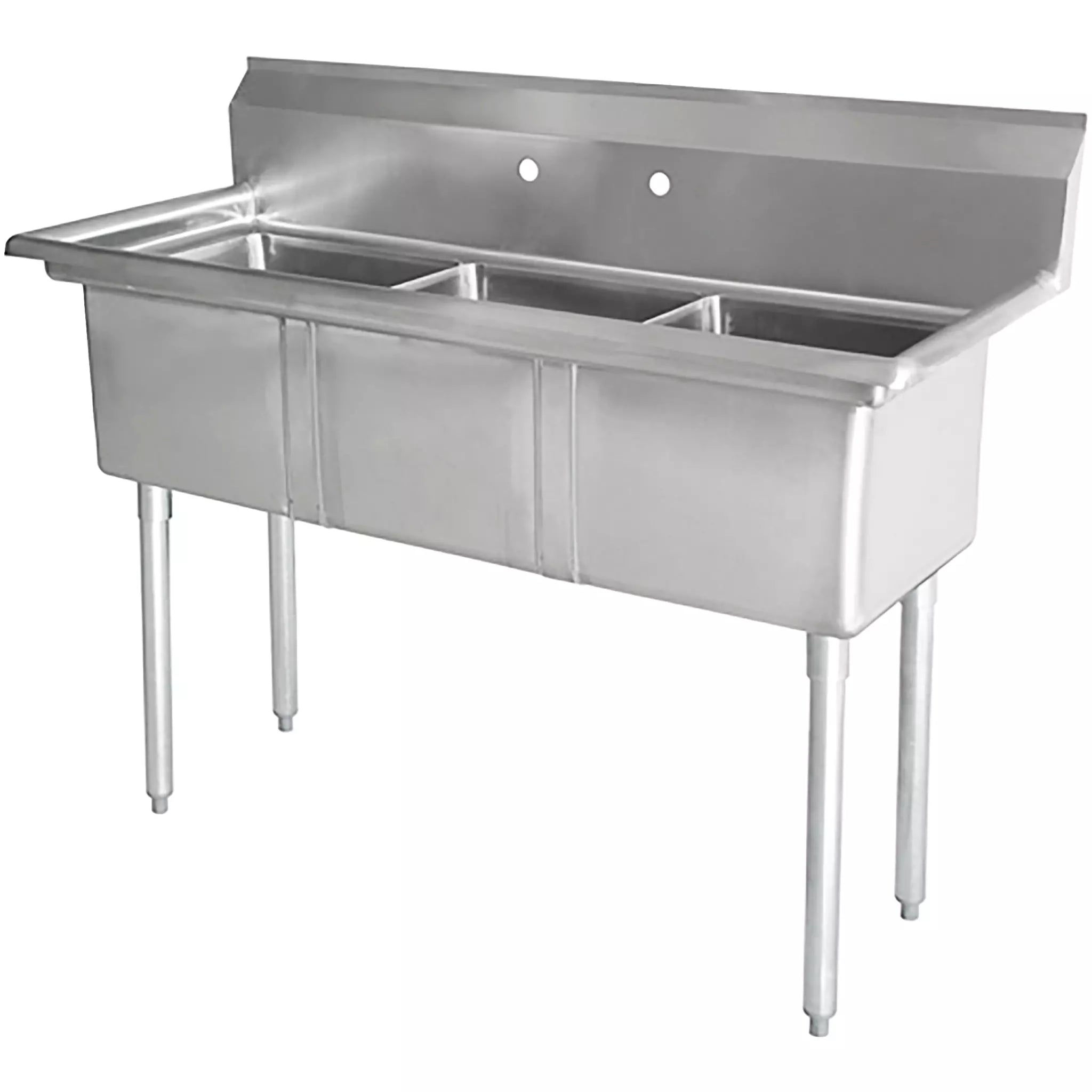 Phoenix Heavy Duty 16 Gauge Stainless Steel Triple Compartment Sinks - Various Sizes-Phoenix Food Equipment