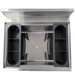 Phoenix IB-2124-11 insulated 24-inch ice bin, top view of the interior with black bottle racks on both sides