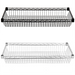 Phoenix individual wire shelf baskets in black epoxy and chrome finishes, two sizes shown stacked