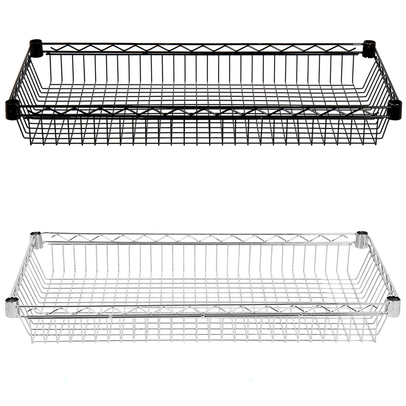 Phoenix Individual Chrome/Black Epoxy Wire Shelf Baskets - Various Sizes-Phoenix Food Equipment