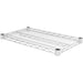 Phoenix individual chrome wire shelf with corner collars, angled top view of the open grid design