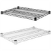 Phoenix individual wire shelves in black epoxy and chrome finishes, both colours shown stacked