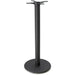 Phoenix round table base in black with a small round disc foot and tall single column, bar height option