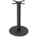 Phoenix round table base in black with a round disc foot, single column and cross top plate, dining height