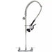 Phoenix standard duty pre-rinse faucet without add-on spout, chrome wall mount unit with spring riser and spray valve