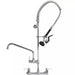 Phoenix standard duty pre-rinse faucet with add-on spout, chrome wall mount unit with spring and spray valve