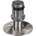 Phoenix STFL stainless steel leg anchor, round bolt-down flange foot with leg socket, close-up top view