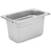 Phoenix STP24 series 24 gauge anti-jam stainless steel steam table pan, small narrow deep pan, front angle