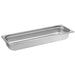 Phoenix STP24 series 24 gauge anti-jam stainless steel steam table pan, long slim shallow pan, angled view