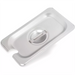 Phoenix STP24 series stainless steel steam table pan lid, small notched cover with recessed handle, angled view