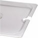 Phoenix STP24 series stainless steel steam table pan lid, close-up of the spoon notch cut into the rim