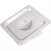 Phoenix STP24 series stainless steel steam table pan lid, compact solid cover with recessed handle, close view