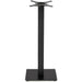 Phoenix square table base in black with single column and flat square foot, taller bar height option shown