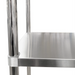 Phoenix stainless steel 4 tier free standing shelf, close-up of a shelf corner and leg sleeve