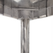 Phoenix stainless steel poles for 4 tier shelving, underside view of a pole fitted into the shelf corner bracket