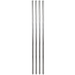 Phoenix stainless steel poles for 4 tier shelving, set of four tall round posts with adjustable feet, front view