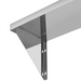 Phoenix stainless steel wall shelf, close-up of the triangular wall bracket and mounting holes