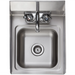 Phoenix WHS14G small wall mounted stainless steel hand sink, top-down view of the bowl, drain, faucet and handles