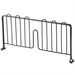 Phoenix black epoxy wire shelf divider, longer size shown in straight front view with center notch