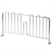 Phoenix chrome wire shelf divider, longer size shown in straight front view with center notch