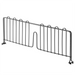 Phoenix black epoxy wire shelf divider, alternate size shown in front view with mounting clips