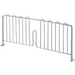 Phoenix chrome wire shelf divider, alternate size shown in front view with mounting clips