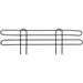 Phoenix black epoxy wire shelf ledge with double rail and hook-on uprights, straight front view